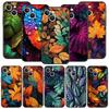 Чехол для телефона Cover для iPhone 17 Pro Max 16 15 14 13 12 11 Pro Max Plus 17AIR Ударопрочный Мягкий ТПУ Корпус Цветные Листья Fundas Сумка