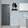 Wall Mounted Hook Up Romantic Couple Key Rack Hanger Metal Pendant Wall Art Home Hook for Wall Iron Art Coat Hanger Key Holder