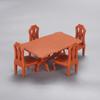 Miniature Dollhouse Kitchen Furniture Set: Table & Chairs