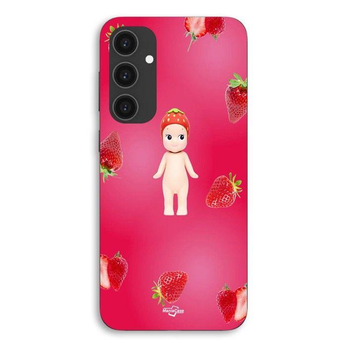 Coque de téléphone - MANIACASE - Samsung Galaxy S25 Plus - Silicone TPU - Noir - Motif Fraise