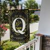 Monogram Q Garden Flag Initial Outdoor Flags Letter Q Flag for Front Yard Porch Lawn Outside Seasonal Garden Flags 12x18 Double Sided