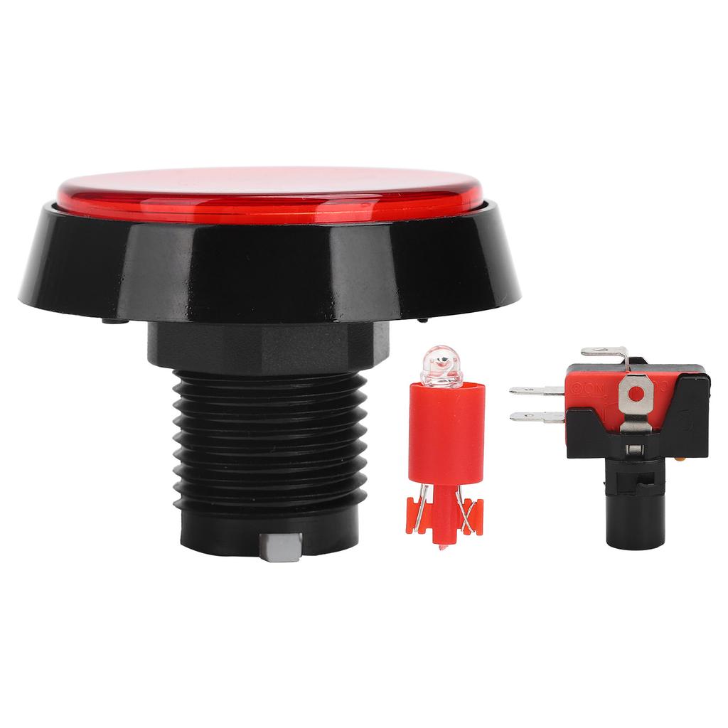 60mm Big Round Flat Button with LED Light 3?Foot Switch for Crane Machine Game ConsoleGreen