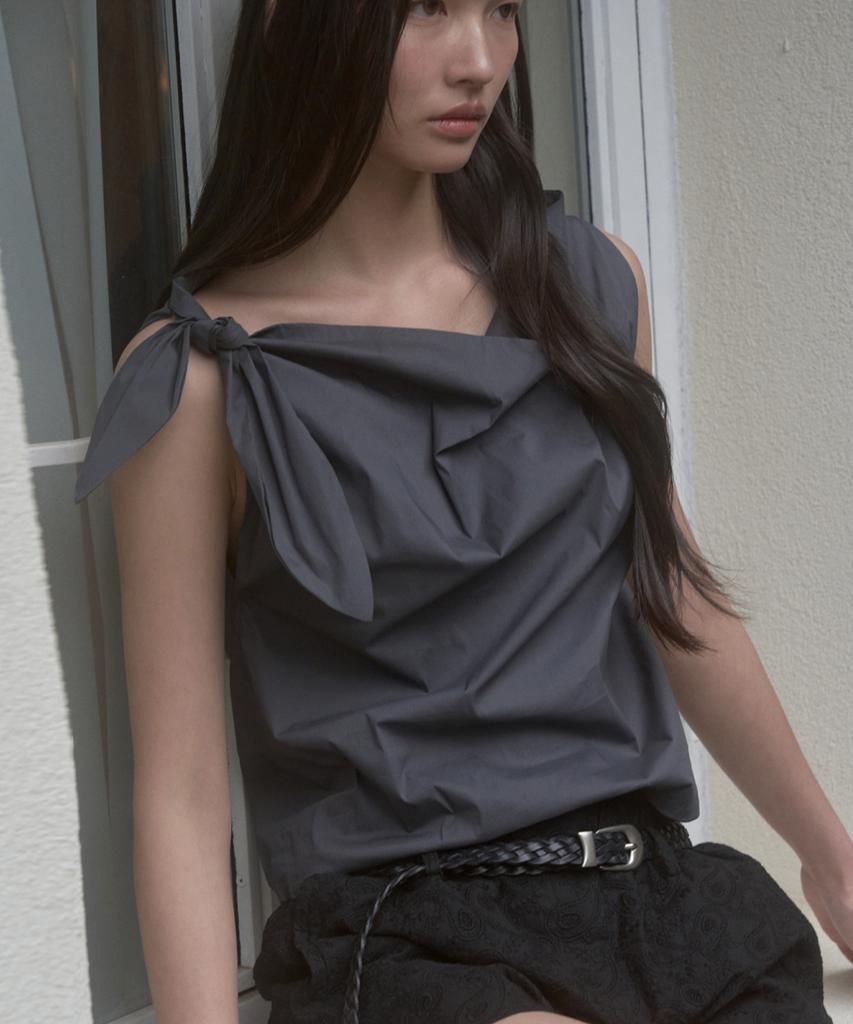 SIGREAT Cowl Neck Sleeveless_Gray
