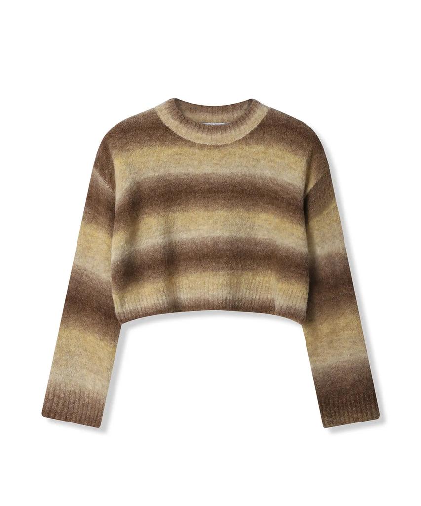AVANDRESS Wool Gradation Crop Knit Rainbow