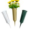 Flower Holder with Spike Memorial Day Cemetery Flower Vase Reusable Bouquet Holder Insert for Graveside Headstone Lawn Decor