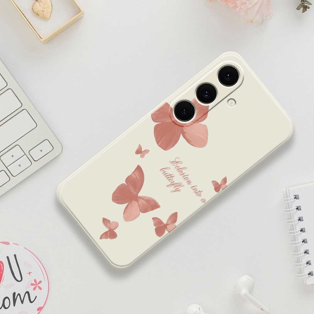 For Samsung Galaxy S25 FE Case Many Butterflies Pattern Printing Straight Edge TPU Phone Back Cover