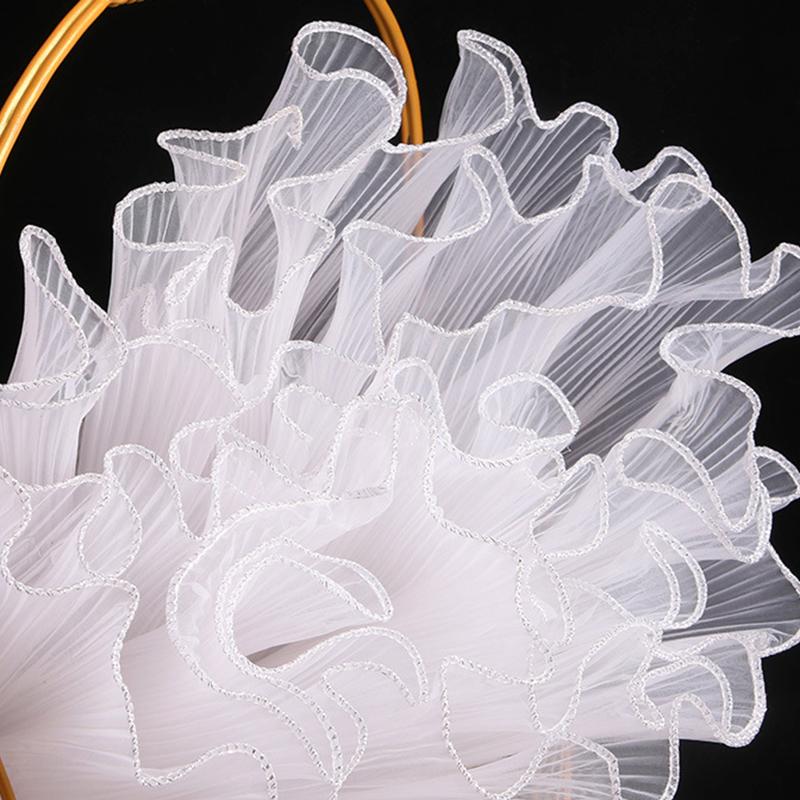 4Ярда*28СМ Упаковочное кружево Бумага Цветочная упаковка Сетка Пряжа Букет в рулоне Волнистая пряжа Жемчужная кромка Сетка Ручная работа Флорист