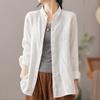 Fashion Spring Autumn Neck Button Shirts Casual Turn Down Collar Womens Long Sleeve Cotton Blouse Summer