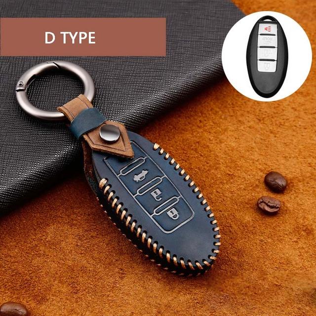 Чехол для автомобильного ключа из натуральной кожи для Nissan SENTRA LIVINA TIIDA MARC KICKS X-TRAIL TEANA J10 J11 T32 Qashqai