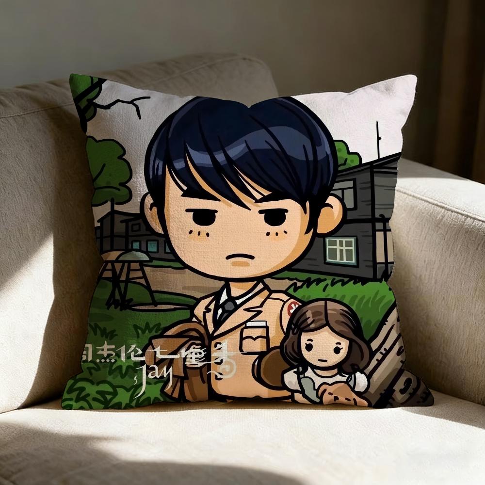 Jay Chou Singer Pillow Case Linen Pillow Covers Cover For Couch Living Room Bench Patio Floor Linen Home Decor