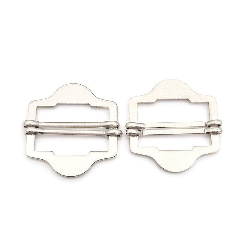 3Pcs Metal Two Slides Tri-Glide Buckles For Suit Vest Shoulder Leather Bag Strap Belt Slider Adjustment Rectangle Buckle