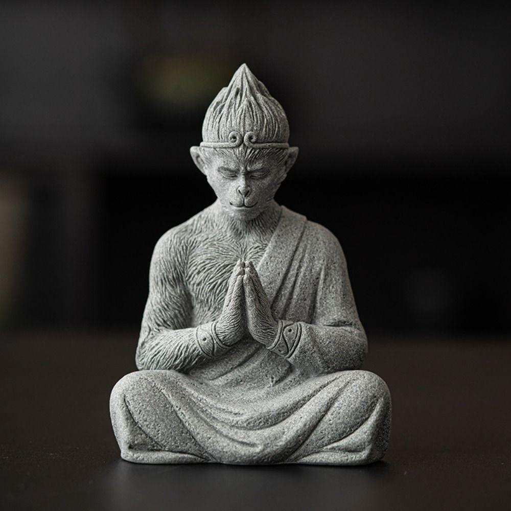 Милая статуя короля обезьян, будда, сад обезьян, статуя будды, монах Укун, статуэтка для спальни