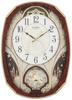 RHYTHM Wall Clock Radio Analog Karakuri Small World Noel M 30 Songs Melody Brown Small World 4MN513RH23