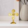 Brass Windmill Ornament Figurine Statuette Small Gold Table Statue Sculpture for Mantel Decor