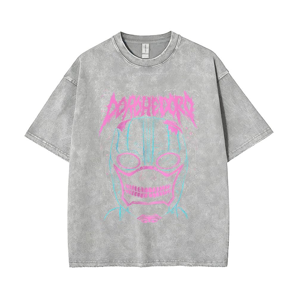 Japanese Anime Dorohedoro Kai Vintage Washed T-shirt 's Rock Gothic Horror T Shirt   Cool ga Oversized T-shirts