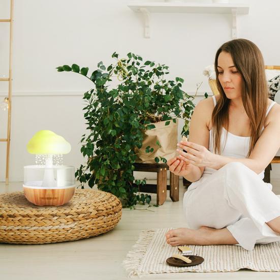 Увлажнитель воздуха «Облако-дождь» со светодиодной подсветкой 7 цветов, низким уровнем шума, креативной формы