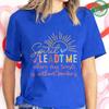 Spirit Lead Me Where My Trust Is Without Borders T-Shirt for Women Mountain Sunrise Graphic Tee Faith Short Sleeve O Neck Tops