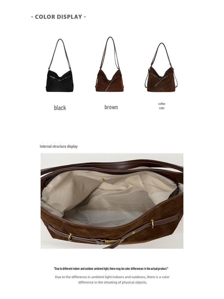 2024 Retro Fashion Large Capacity Women's Frosted Tote - Versatile Autumn/Winter Shoulder Bag