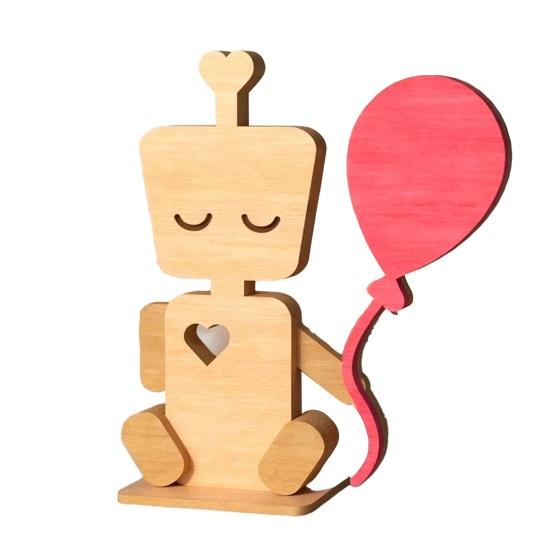 Valentine's Day Wooden Man Ornament Handmade Farmhouse Rustic Couple Robot Figurine Table Sign Home Office Desktop Decoration