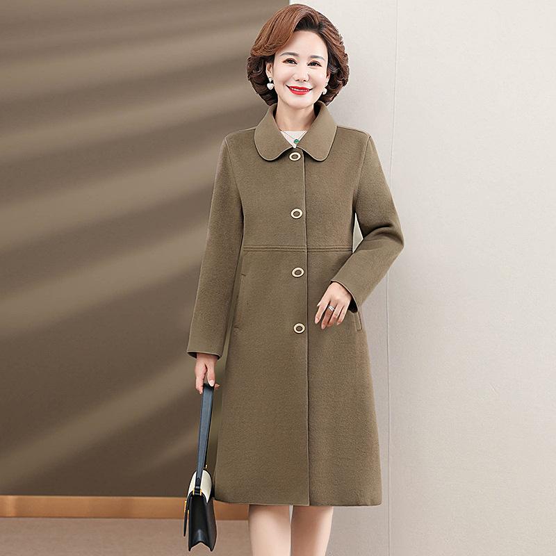 Double-sided woolen coat, new foreign style autumn and winter age-reducing fashion woolen coat, women's medium and long mother coat