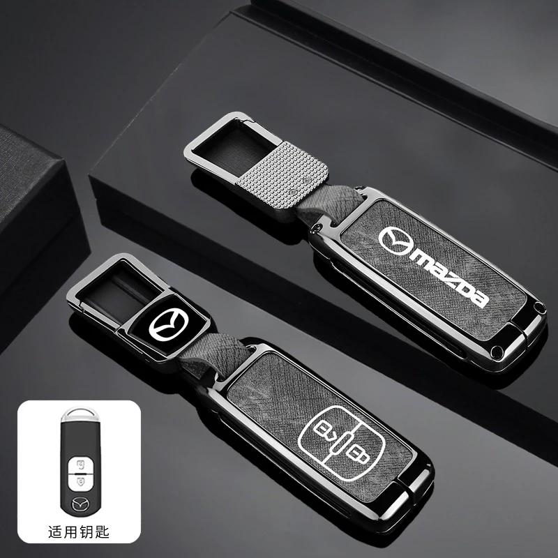 2025 Горячий Винтажный Стирка Водой Джинсовый Чехол для Брелока Автомобиля Для Mazda 2 3 5 6 Axela Atenza Demio CX-3 CX5 CX-7 CX-9 MX-5 2015-2019 Acc