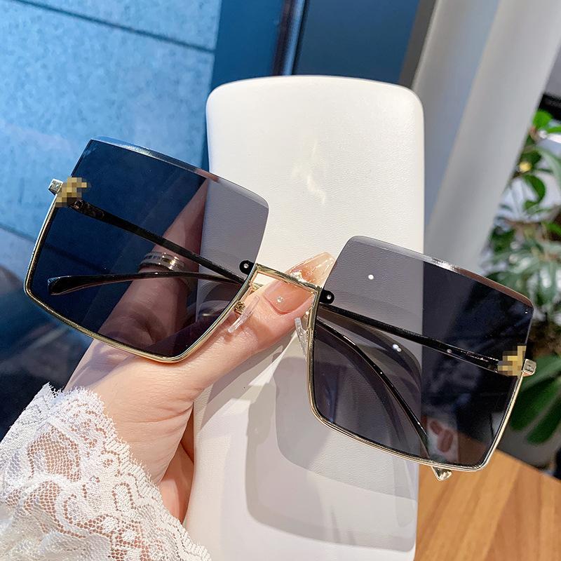 Солнцезащитные очки в металлической полуоправе, модные солнцезащитные очки, ретро-солнцезащитные очки с большой оправой, женские, буква F, главная