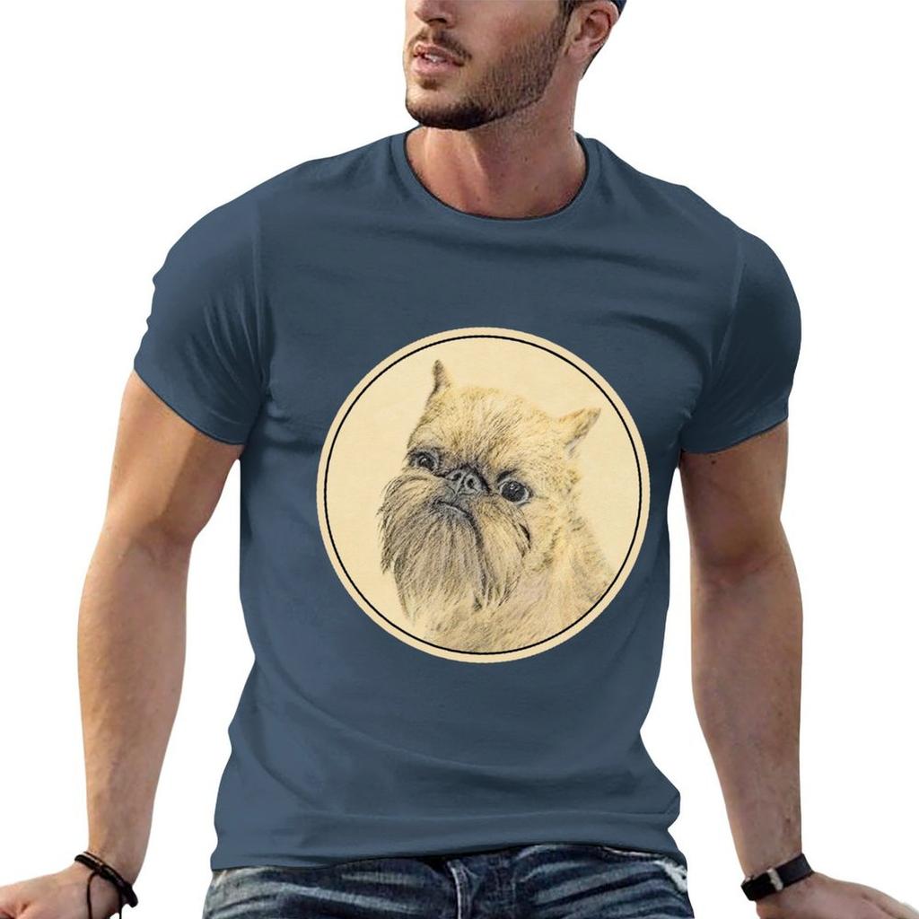 Brussels Griffon Rough TShirt Basic Solid Color Casual Tee Shirt