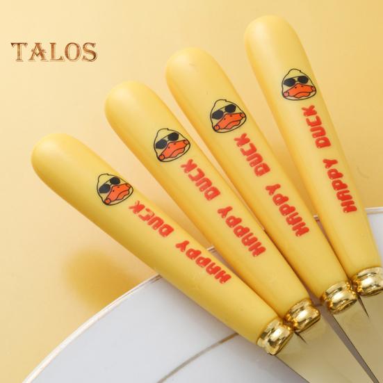 1/6 шт. ложка для смешивания, анти-ошпаривание, тонкая работа, устойчивая к коррозии, модная портативная ложка для торта с уткой и рисунком на каждый день