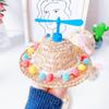 Mini Pet Cat Dogs Summer Straw Hat with Bamboo Dragonfly Hawaii Style Hat for Cats Dogs Funny Accessories