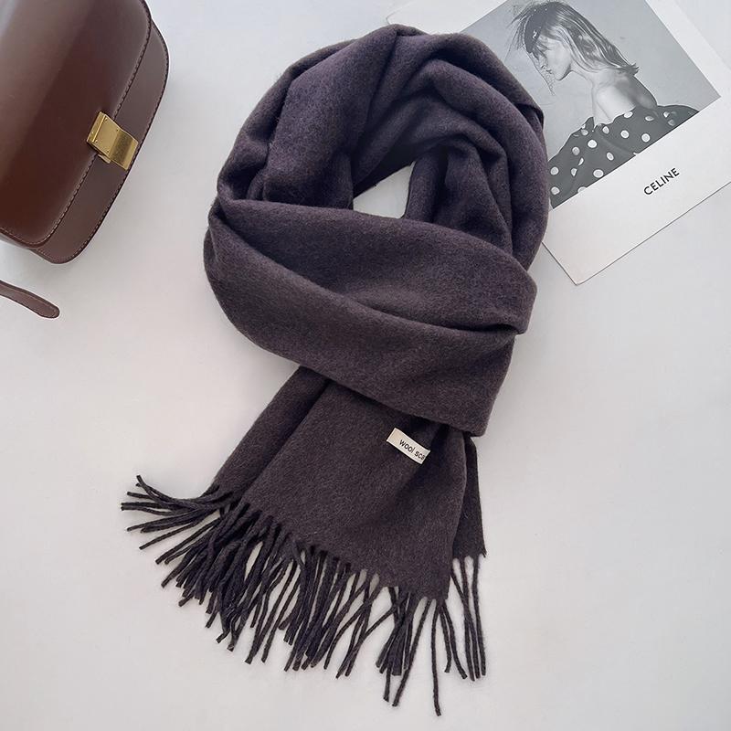 Winter Narrow Scarf 19 Color 8% Wool Scarf Hot Selling Solid Color Scarf Men's and Women's Universal Warm and Cold Proof Scarf