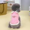 Cute Stylish Pet Cotton Coat Button Closing with Traction Rope Buckle Thickened Small Medium Dogs Tractable Cotton Coat
