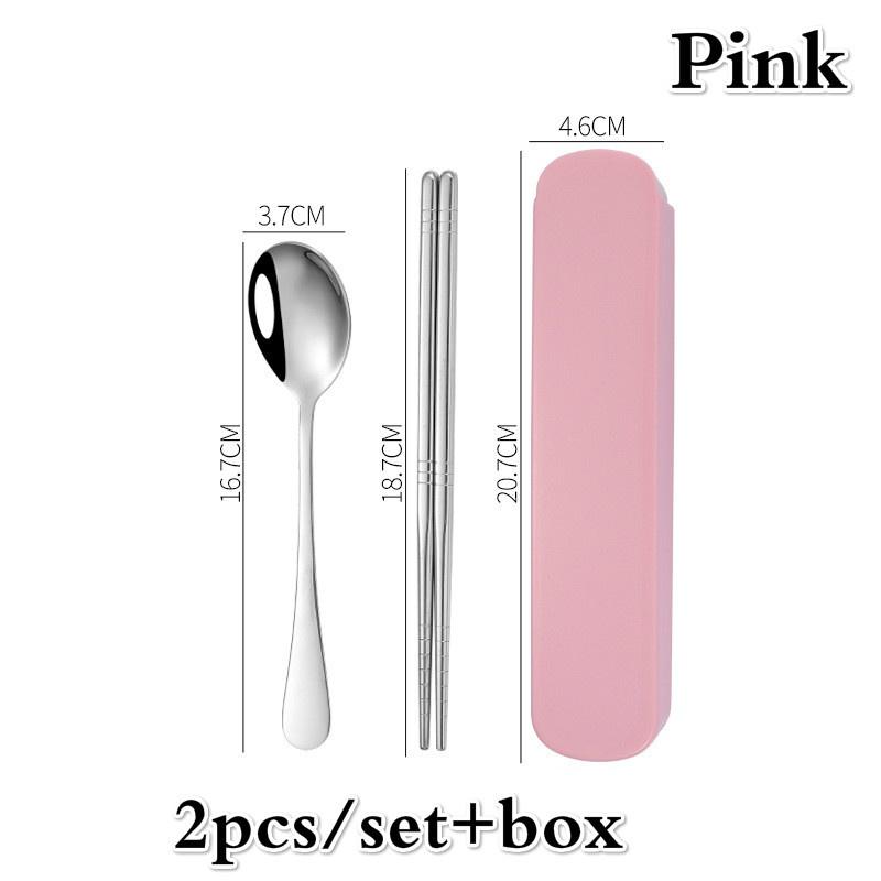 Портативный дорожный набор столовых приборов из нержавеющей стали Ложки Вилки Палочки для еды Наборы столовых приборов Кухонная посуда