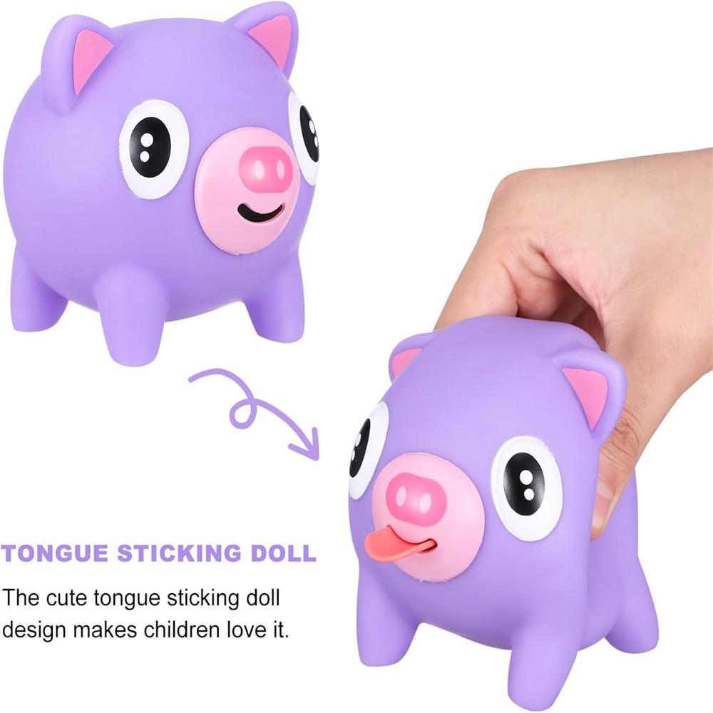 Screaming Pigs Squeeze Animal Ball Out with Sound Screaming Decompression Rubber Squeaky Toys Offi Stress Goodie Bag Stuffer