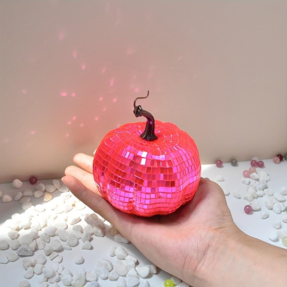 Colorful Mirror Pumpkin Ornament Small Size Pumpkin Figurines Christmas Window Decoration