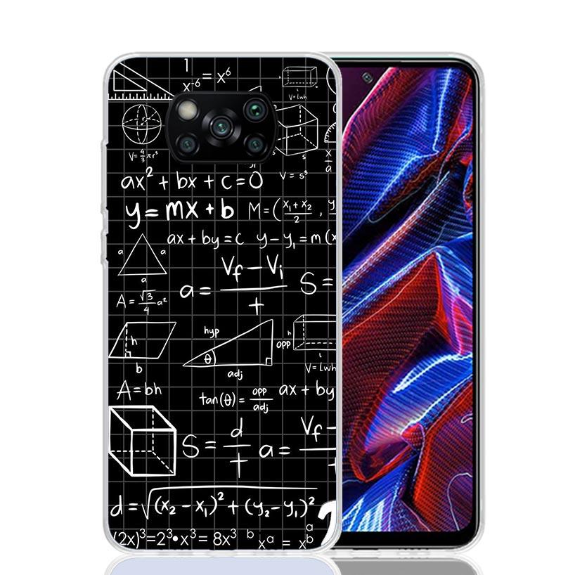 Physics Chemical Mathematics Phone Case For Xiaomi Poco X7 X6 X5 Pro F7 Ultra Redmi 15C 15 13 13C 12 12C 10 10A 10C 9 9A 9C 9T C