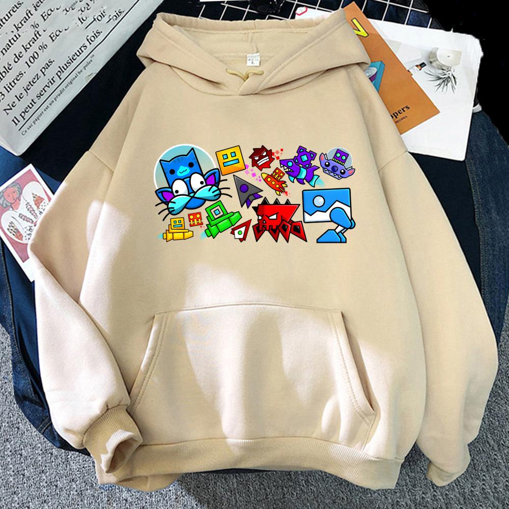 Толстовка Geometry Dash Rhythm Platform Электронные игры Графическая печать HOODIE для Осени/Зимы Свитшот с капюшоном