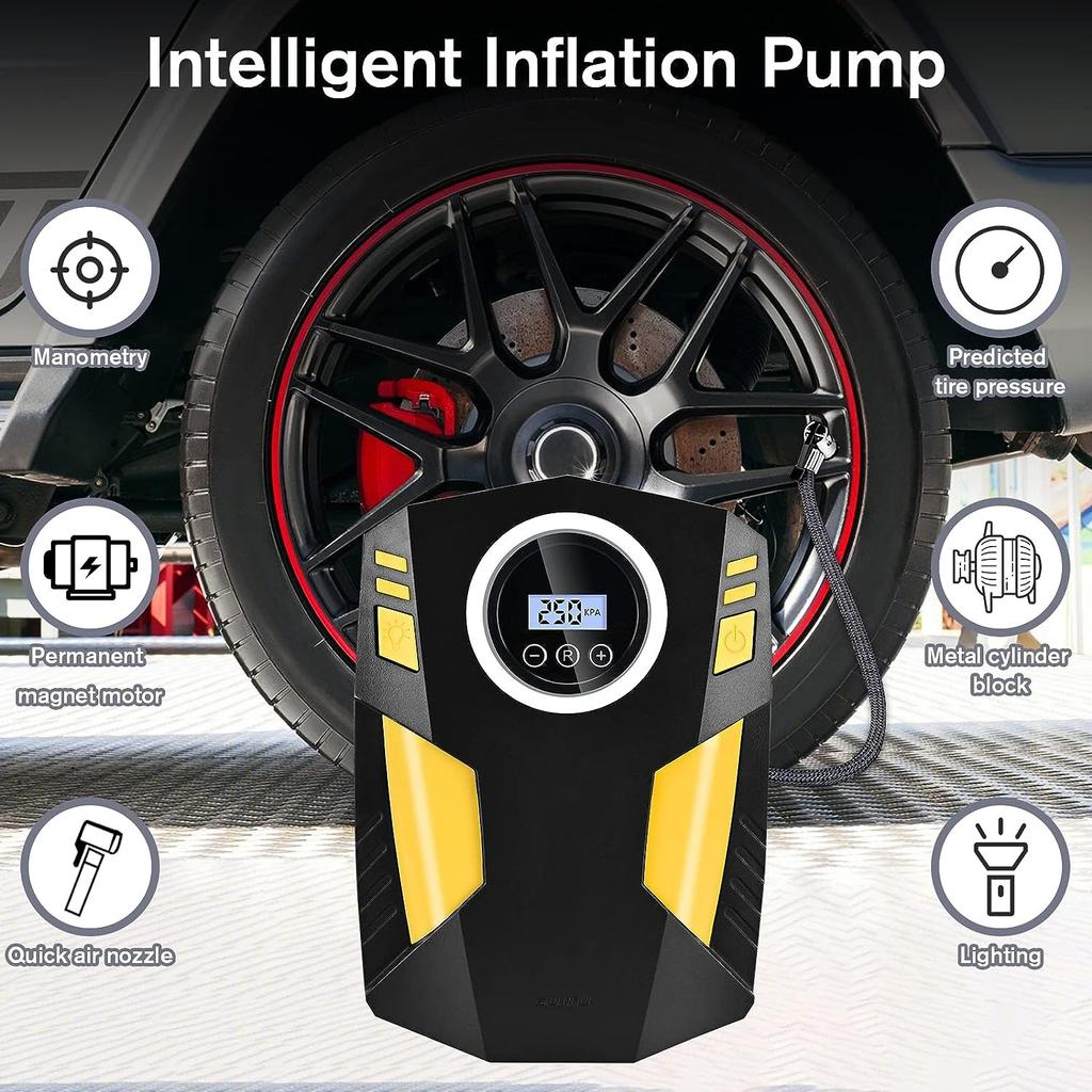 Tire Inflator Digital Portable Air Compressor for Car Tires,12V DC Car Tire Pump 100PSI Car Pump, Mounted Air Pump Electric Air Pump