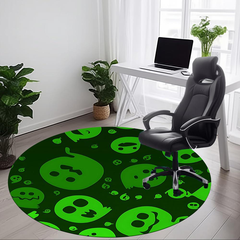 1pc Ghostly Fun Office Round Area Rug, Indoor Mat Suitable For Office, Under Office Chairs Bedroom Living Room Home Decor, Room Deco
