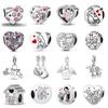 S925 Plated Silver Love Mother's Day Collection Charm Bead For Mom Fit S925 Original Bracelets DIY Jewelry Birthday Gifts