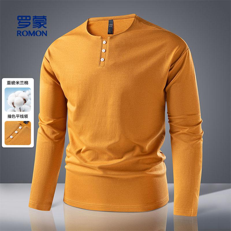 [Chinese style Henry collar] Milan cotton men's T-shirt