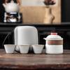 Outdoor Portable One Pot Three Cups Kung Fu Brewing Teapot Teacup Ru Kiln Travel Tea Set Gift Set