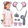 Mouse Costume Set Mouse Ear Headband Tail Nose Bow Tie Gloves Set Cosplay Costume Accessory