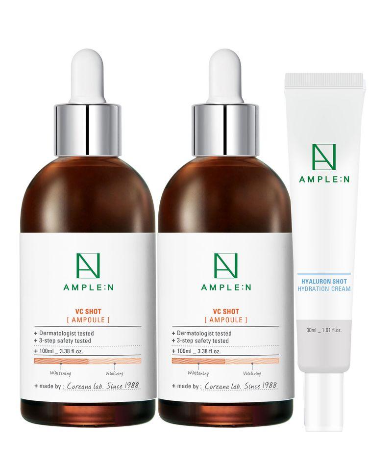 VC Shot Ampoule 100ml x 2 + Hyaluron Shot Moisturizing Cream 30ml