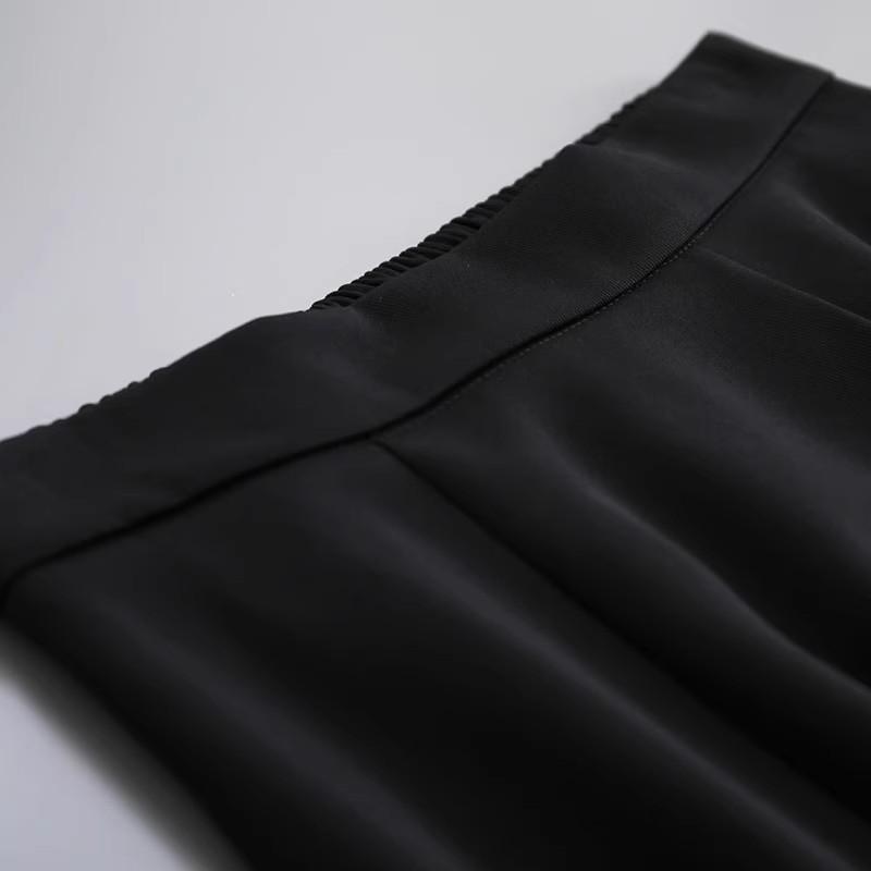 Skirt Women's High Waist Was Thin and Drape Skirt Black Meat-covering Mid-length A-line Umbrella Skirt Spring and Summer