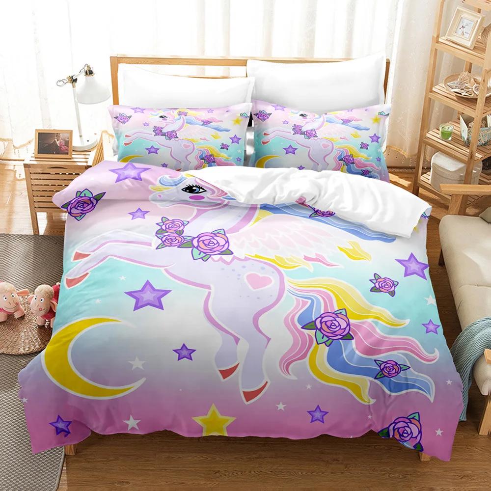 Dream Princess Bed Coer Sets Girl 100% High Quality Comforter Bedding Sets Duvet Cover Set Castle Cartoon Bedclothes Full