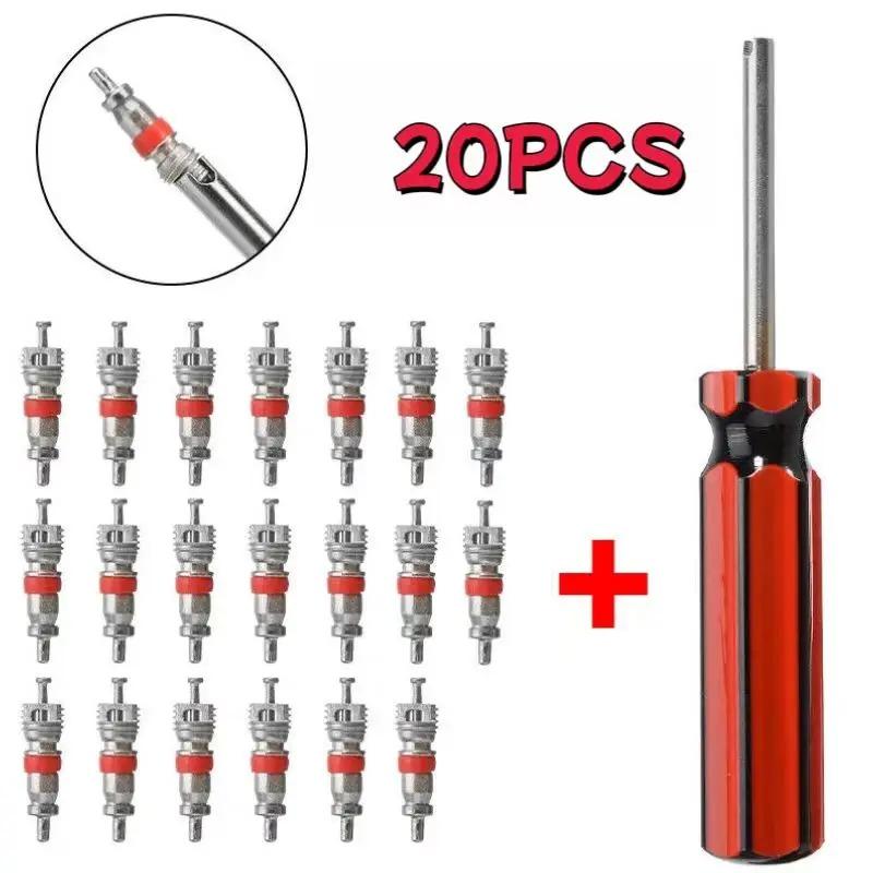 Multipurpose Valve Core Set Tire Valve Core Tool Valve Core Removal Tool Compact Tire Repair Kit Tire Removal Tool for Daily