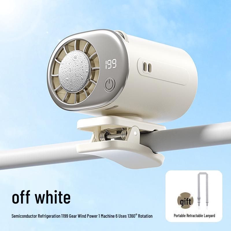 2026 Portable USB Clip-on Fan with Digital Display - Silent, Small, Outdoor, Desktop, Waist, and Umbrella Use