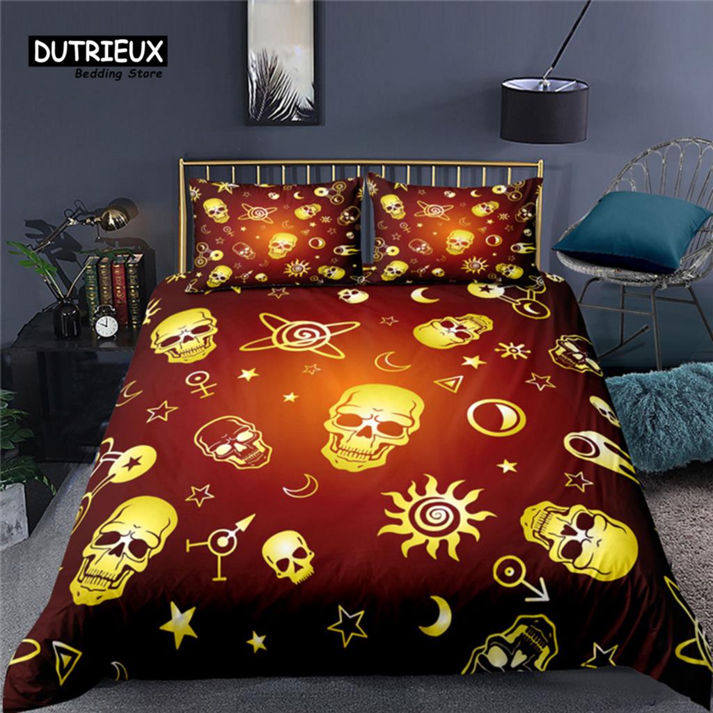 Comforter Luxury 3D Skull Print Home Living Comfortable Kid Bedding Set Queen And King Eu/Us/Au/Uk Size