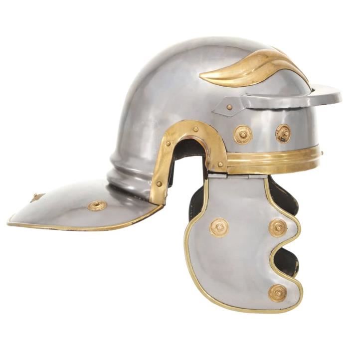 VidaXL Ancient Roman Soldier Helmet for LARP Silver Steel