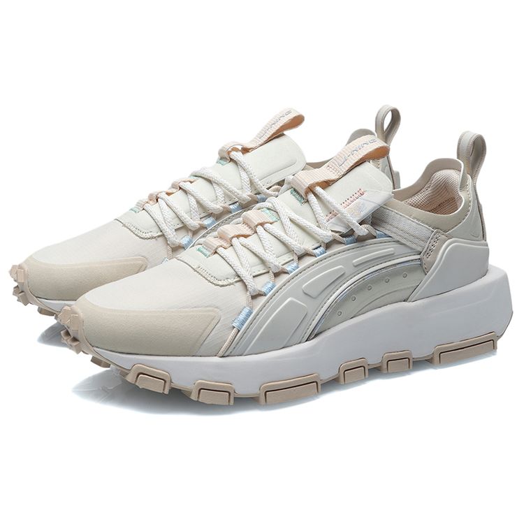 Кроссовки женские Li Ning Zhi Guang Support Casual Running Shoes White Apricot AGCR102-1